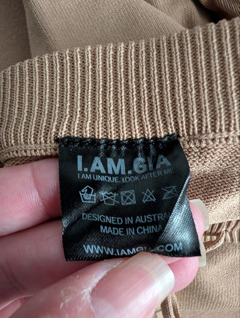 I.AM.GIA Women's Knit Drawstring Pants in Taupe - Picture 5 of 8